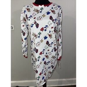 Vintage Carter's Sleepwear  Girls Clothesline Clothes & Bear Print Nightgown XL